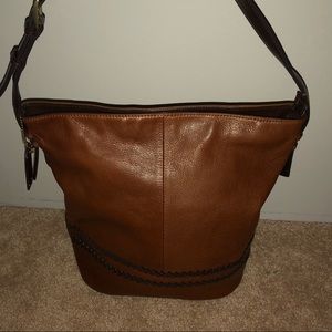 Italian leather brown tignanello handbag